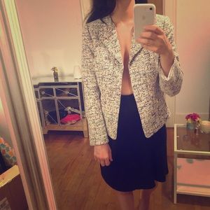 Tahari blazer, tweed look, zipper pockets, size 6